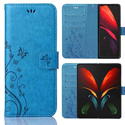 numerva Handy Tasche mit Blumenmuster kompatibel mit Samsung Galaxy Z Fold 3 Bookstyle Flower Handy Hülle Schutzhülle Etui Cover Case von numerva