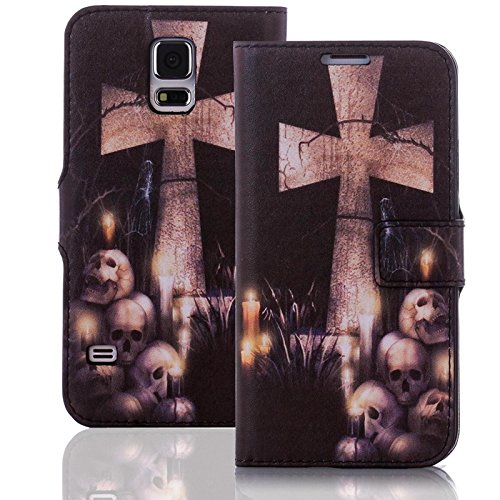 numerva Handyhülle kompatibel mit Samsung Galaxy S3 Mini Hülle [Kruzifix Muster] Case Galaxy S3 Mini Handytasche von numerva