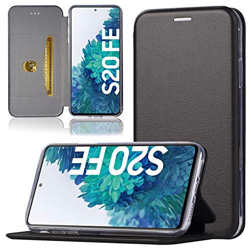 numerva Hülle kompatibel mit Samsung Galaxy S20 FE Handyhülle Flip Tasche Cover Case Standfunktion Schwarz von numerva