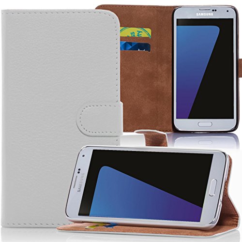 numerva LG G4 Hülle, Schutzhülle [Bookstyle Handytasche Standfunktion, Kartenfach] PU Leder Tasche für LG G4 H815 Wallet Case [Weiss] von numerva