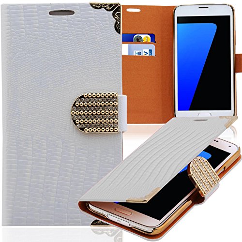 numerva kompatibel mit Samsung Galaxy A5 2016 Hülle Strass Schutzhülle Galaxy A5 2016 Handytasche Glitzer Weiss von numerva