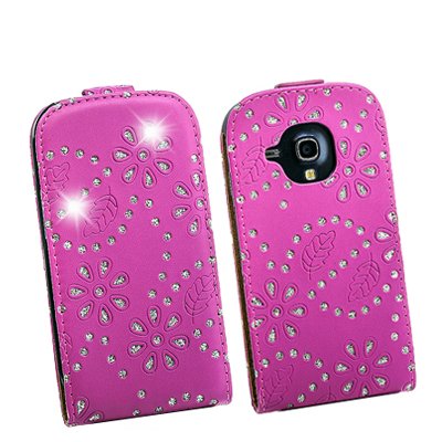 numerva kompatibel mit Samsung Galaxy S3 Mini Handytasche Glitzer Schutzhülle Galaxy S3 Mini Hülle Pink von numerva