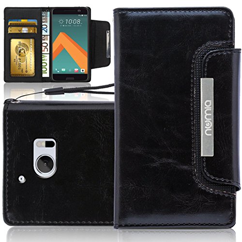 numia HTC 10 Hülle, Handyhülle Handy Schutzhülle [Book-Style Handytasche mit Standfunktion und Kartenfach] Pu Leder Tasche für HTC 10 Case Cover [Schwarz] von numia
