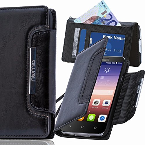 numia Huawei Ascend P6 Hülle, Handyhülle Handy Schutzhülle [Book-Style Handytasche mit Standfunktion und Kartenfach] Pu Leder Tasche für Huawei Ascend P6 Case Cover [Schwarz] von numia