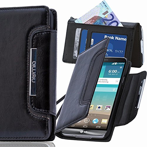 numia LG L70 Hülle, Handyhülle Handy Schutzhülle [Book-Style Handytasche mit Standfunktion und Kartenfach] Pu Leder Tasche für LG L70 Case Cover [Schwarz] von numia