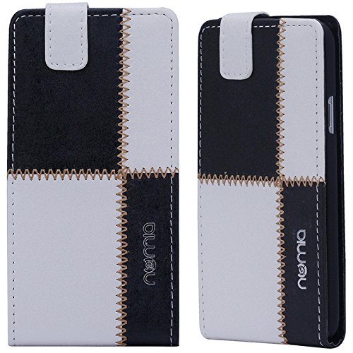 numia Samsung Galaxy Ace Hülle, Handyhülle Handy Schutzhülle [Handytasche mit Standfunktion und Kartenfach] Pu Leder Tasche fürSamsung Galaxy Ace S5830 S5830i Case Cover [Weiss-Schwarz] von numia