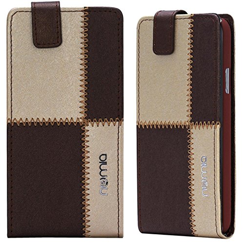 numia Samsung Galaxy S Duos Hülle, Handyhülle Handy Schutzhülle [Handytasche mit Standfunktion und Kartenfach] Pu Leder Tasche fürSamsung Galaxy S Duos (S7562) Case Cover [Braun-Beige] von numia