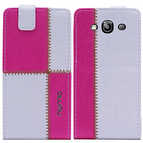 numia Samsung Galaxy S3 Hülle, Handyhülle Handy Schutzhülle [Handytasche mit Standfunktion und Kartenfach] Pu Leder Tasche für Samsung Galaxy S3 Neo Case Cover [Weiss-Pink] von numia