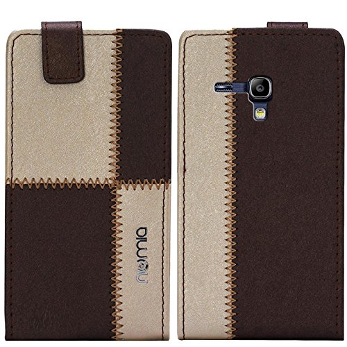 numia Samsung Galaxy S3 Mini Hülle, Handyhülle Handy Schutzhülle [Handytasche mit Standfunktion und Kartenfach] Pu Leder Tasche für Samsung Galaxy S3 Mini Case Cover [Braun-Beige] von numia