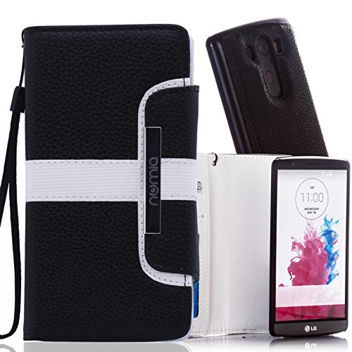 numia Schutzhülle für LG G5 Hülle [herausnehmbares Case] PU Leder Tasche Kartenfach [Schwarz] von numia