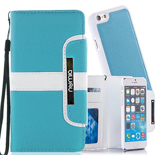 numia Schutzhülle für Samsung Galaxy S8 Hülle [herausnehmbares Case] PU Leder Tasche Kartenfach [Türkis] von numia
