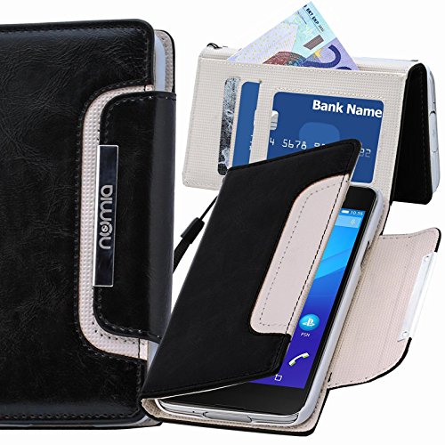 numia Sony Ericsson Xperia Neo Hülle, Handyhülle Handy Schutzhülle [Book-Style Handytasche mit Standfunktion und Kartenfach] Pu Leder Tasche für Sony Ericsson Xperia Neo V Case Cover [Schwarz-Weiss] von numia