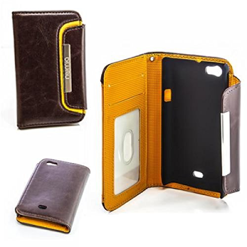 numia Sony Xperia Miro Hülle, Handyhülle Handy Schutzhülle [Book-Style Handytasche mit Standfunktion und Kartenfach] Pu Leder Tasche für Sony Xperia Miro ST23i Case Cover [Braun-Orange] von numia