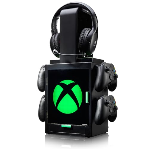 numskull Offizieller Xbox LED-Licht Gaming-Schrank, Controller-Halter und Headset-Ständer für PS4/PS5 & Xbox Series X|S - Mehrere LED-Beleuchtungseinstellungen - Offizielle Xbox-Merchandise von Numskull