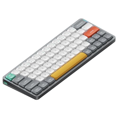 nuphy Air60 V2 Tragbar Mechanische kabellose Mini-Tastatur mit Beleuchtung,Unterstützung QMK/VIA Kompatibel mit Windows/Mac OS/Linux für Bluetooth 5.1/2.4GHz/(USB-C)-Grey Gateron Aloe Switch von nuphy
