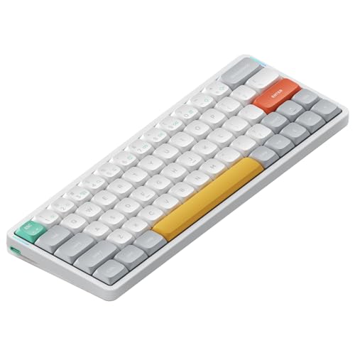 nuphy Air60 V2 Tragbar Mechanische kabellose Mini-Tastatur mit Beleuchtung,Unterstützung QMK/VIA Kompatibel mit Windows/Mac OS/Linux für Bluetooth 5.1/2.4GHz/(USB-C)-White Gateron Wisteria Switch von nuphy