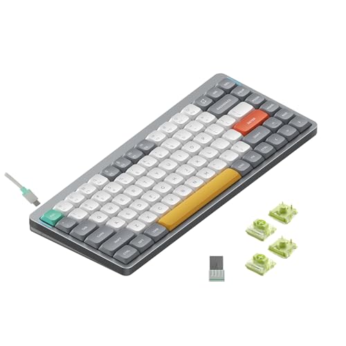 nuphy Air75 v2 Mechanische Tastatur QMK/VIA, 75% Low Profile Kabellose Tastatur, Bluetooth 5.1, 2.4GHz und Kabelverbindung, Kompatibel mit Windows und Mac OS Systemen - Lunar Gray Switch Aloe von nuphy