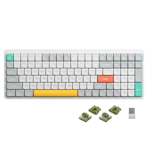 nuphy Air96 V2 Kabellose mechanische Tastatur, 100 Tasten, RGB-Tastatur, unterstützt Bluetooth 5.1, 2.4G und kabelgebundene Verbindung, für PC/Laptop/Windows/Mac, weißer Gateron-Moos-Switch von nuphy