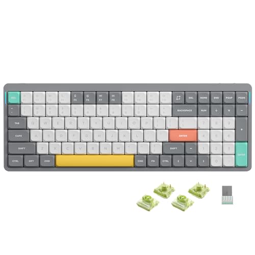 nuphy Air96 V2 Mechanische Tastatur Kabellos mit niedrigem Profil,100 Tasten RGB Hot-Swap Tastatur unterstützt 2.4GHz Wireless/Bluetooth/USB-C für PC/Laptop/Windows/Mac-Grey Gateron Aloe Switch von nuphy