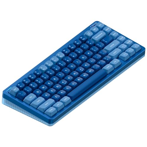 nuphy Halo75 V2 Mechanische Gaming-Tastatur 75% kabellos Hot-Swap-Fähige 83 Tasten RGB-Tastatur mit Hintergrundbeleuchtung, unterstützt Bluetooth/2.4GHz/USB-C (Blue, Raspberry (46gf)) von nuphy