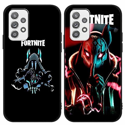 [2 Pack] Hülle Kompatibel mit Samsung Galaxy A52/A52s Hülle 5G 6,5 Zoll, Silikon Weich TPU Case Gameboy Handyhülle mit Fortnite Hülle Motiv Schutzhülle für SamsungA52, 01 von nurkorki