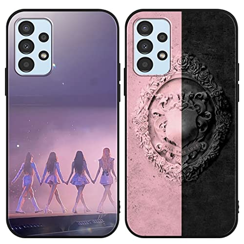 [2 Stück] BLACKPINK Handyhülle mit Samsung Galaxy A13 4G Hülle 6,6", Kpop Ästhetik Muster Motiv Design with Schutzhülle Gemustert Kratzfest Stoßfest Weiche TPU für BLINK für Samsung A13 Hüllen,02 von nurkorki