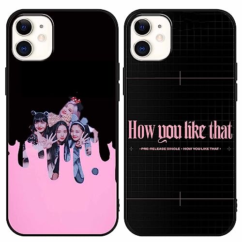 [2 Stück] Blackpink Handyhülle mit Apple iPhone 11 Hülle 6,1", Kpop Ästhetik Muster Motiv Design with Schutzhülle Gemustert Kratzfest Stoßfest Weiche TPU für Blink für iPhone 11 Hüllen,01 von nurkorki