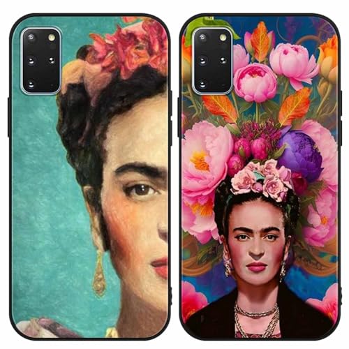 2 Stück Handyhülle Kompatibel mit Samsung Galaxy S20 Plus Hülle 6,7",Frida Kahlo Portraits Aesthetic Muster Design Silikon TPU Stoßfest Schutzhülle für Samsung S20 Plus,KameraSchutz 2 von nurkorki