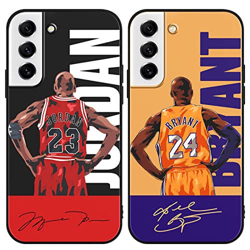 [2 Stück] Handyhülle für Samsung Galaxy S21 FE 5G Hülle 6,4",Basketball Player Star 23 24 Muster Weich TPU Silikon Case Stoßfest Cover Schutzhülle Design Cool für Junge Mann Fan Freund Geschenk von nurkorki