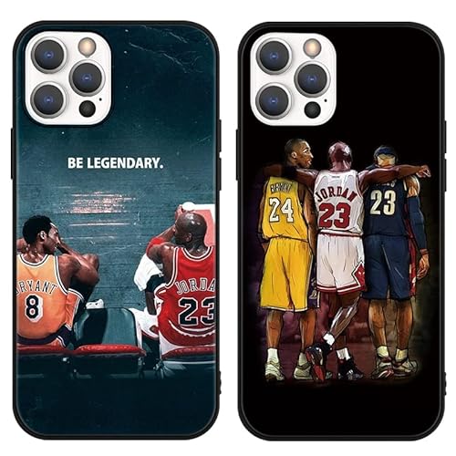[2 Stück] Handyhülle für iPhone 12 Pro Max Hülle 6,7", Basketball Legende 24 23 Player Star Cool Mode Muster Design Case Matt Weich Silikon Stoßfest Back Cover Schutzhülle für iPhone 12 Pro Max von nurkorki