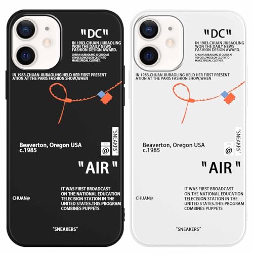 [2 Stück] Handyhülle mit iPhone 12/12 Pro Hülle 6,1" Kreative Zeichnungen-Design Muster Sportschuhe Marke with Ultra Dünn Weich Silikon Hülle Stoßfest Kratzfest Schutzhülle für iPhone 12 Hüllen von nurkorki