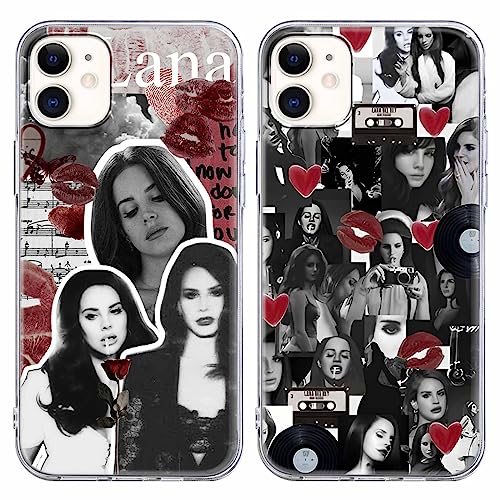 [2 Stück] Lana Del Rey Schutzhülle für iPhone 11 Hülle 6,1", Transparente Silikon Case Ultra Dünn Kratzfest TPU für Junge Mädchen Handyhülle für iPhone 11,R2 von nurkorki