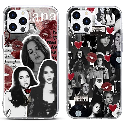 [2 Stück] Lana Del Rey Schutzhülle für iPhone 13 iPhone 14 Hülle 6,1", Transparente Silikon Case Ultra Dünn Kratzfest TPU für Junge Mädchen Handyhülle für iPhone 13 iPhone 14,R2 von nurkorki