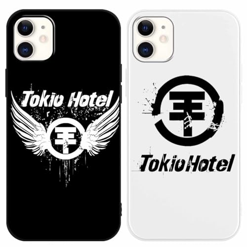 [2 Stück] Silicone Handyhülle für Apple iPhone 11 Hülle 6,1", Stoßfeste Kratzfeste Schutzhülle mit Tokio Hotel Band Muster Junge Bumper Cover Case für iPhone 11,Schwarz B1 von nurkorki