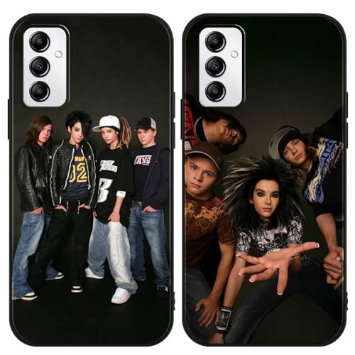 [2 Stück] Silicone Handyhülle für Samsung Galaxy A14 5G Hülle 6.6", Stoßfeste Kratzfeste Schutzhülle mit Tokio Hotel Band Muster Junge Bumper Cover Case für Samsung Galaxy A14,Schwarz B2 von nurkorki