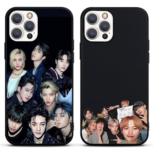 [2 Stück] Stray Kids Handyhülle mit Xiaomi Redmi Note 12 5G Hülle 6.67", Kpop Start für Mädchen Frauen Silikon TPU Stoßfest Case Design Muster Schutzhülle für Skz Fans für Redmi Note 12 5G Hüllen,02 von nurkorki
