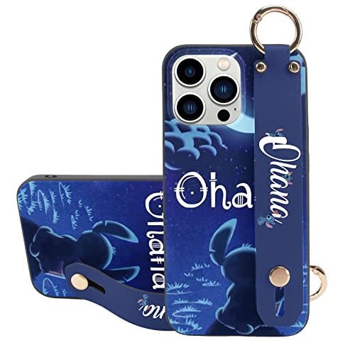 Armband Hülle für Samsung Galaxy S23 Ultra 5G 6,8" Hülle mit Strap, Süßes Stitch Karikatur Anime Silikon Schutzhülle Weiche TPU Stoßfest Bumper Wristband Handyhülle für Galaxy S23 Ultra 5G, 06 von nurkorki