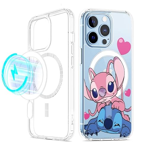 Magnetische Handyhülle für Apple iPhone 14 Plus 6.7" Hülle [Kompatibel mit MagSafe], Militärschutz, Kratzfest, Stoßfest, Stitch Schutzhülle mit Muster Kawaii Anime Case für iPhone 14 Plus, 07 von nurkorki