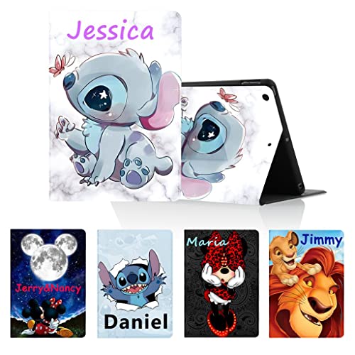 Personalisierte Tablet Hülle für Lenovo Tab M10 Plus 10,3" TB-X606F/TB-X606X Hülle, Personalisiert SchutzHülle Cute Anime Stitch PU Leder Flip Text Individuelle Custom Case von nurkorki