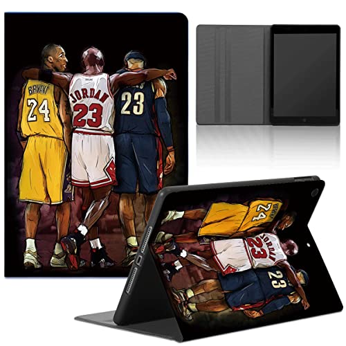 Tablet Hülle für iPad 9/8/7 10,2" 2021/2020/2019, 9./8./7. Generation Hülle, Schutzhülle mit Basketball Player Star 23 Muster Ultradünne PU Leder Flip mit Standfunktion Stoßfest Tablet Folio, 02 von nurkorki