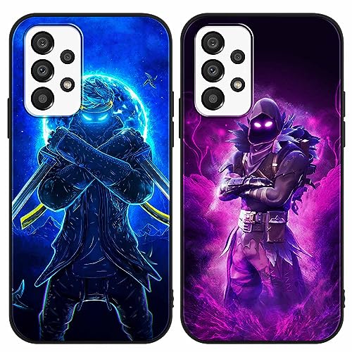 nurkorki [2 Pack Hülle Kompatibel mit Samsung Galaxy A33 5G 6,4 Zoll, Silikon Weich TPU Case Handyhülle mit Fortnite Hülle Motiv Schutzhülle für Samsung A33, 02 von nurkorki