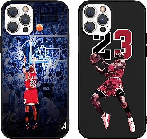 nurkorki [2 Stück] Basketball Handyhülle für iPhone 16 Hülle 6,1",Schwarz Schutzhülle Cartoon Basketball Star 23 Silikon Schützt vor Stößen und TPU Kratzern Bumper Case von nurkorki