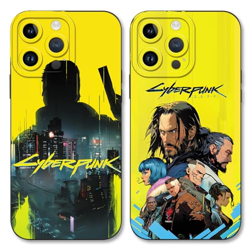 nurkorki 2 Stück Handyhülle für Apple iPhone 15 PRO MAX 6.7", Cartoon Anime Games Cyberpunk 2077 Aesthetic Muster Design Weich TPU Silikon Schutzhülle Kameraschutz Stoßfest Case für Games Fans, Motiv nurkorki 2 Stück Handyhülle für Apple iPhone 15 PRO MAX 6.7", Cartoon Anime Games Cyberpunk 2077 Aesthetic Muster Design Weich TPU Silikon Schutzhülle Kameraschutz Stoßfest Case für Games Fans, Motiv von nurkorki