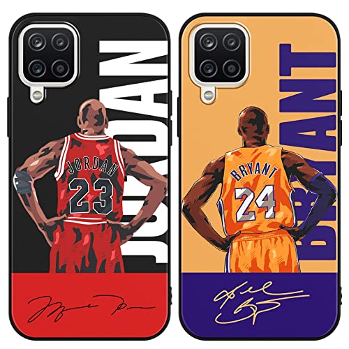 nurkorki [2 Stück Handyhülle für Samsung Galaxy A12 Hülle 6,5",Basketball Player Star 23 24 Design Muster Weich Premium TPU Silikon Design Case Stoßfest Cover Kompatibel mit Samsung Galaxy A12 von nurkorki