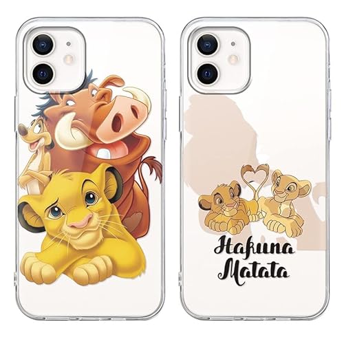 nurkorki [2 Stück Handyhülle für iPhone 12/12 Pro Hülle 6,1",Weich TPU Silikon Transparent Case Karikatur Niedlich Lion Motiv Muster Stoßfest Schutzhülle Kompatibel mit iPhone 12,02 von nurkorki