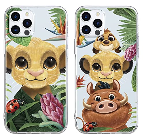 nurkorki [2 Stück] Handyhülle für iPhone 15 Pro 6,1",Niedlich Karikatur Kawaii Lion Motiv Manga Muster Weich TPU Silikon Matt Case Transparent Stoßfest Cover Kompatibel mit iPhone 15 Pro Hülle von nurkorki