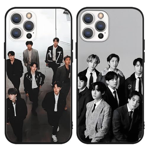 nurkorki 2 Stück Kpop Sänger Handyhülle für iPhone 13 Pro Max Hülle 6,7",Jimin Jin V J-Hope JUNG KOOK SUGA RM Muster Cartoon Cover Schutzhülle für Mädchen,Fans,Schwarz Silikon Stoßfest Case,Cute nurkorki 2 Stück Kpop Sänger Handyhülle für iPhone 13 Pro Max Hülle 6,7",Jimin Jin V J-Hope JUNG KOOK SUGA RM Muster Cartoon Cover Schutzhülle für Mädchen,Fans,Schwarz Silikon Stoßfest Case,Cute von nurkorki