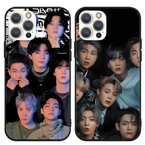 nurkorki 2 Stück Kpop Sänger Handyhülle für iPhone 15 Hülle 6,1",Jimin Jin V J-Hope JUNG KOOK SUGA RM Muster Design Cartoon Cover Schutzhülle für Mädchen,Fans,Schwarz Silikon Stoßfest Case,Cool nurkorki 2 Stück Kpop Sänger Handyhülle für iPhone 15 Hülle 6,1",Jimin Jin V J-Hope JUNG KOOK SUGA RM Muster Design Cartoon Cover Schutzhülle für Mädchen,Fans,Schwarz Silikon Stoßfest Case,Cool von nurkorki