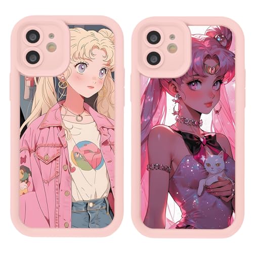 nurkorki 2 Stück Niedlich Mädchen Handyhülle für iPhone 13 Hülle 6,1",Anime Charaktere Muster Kawaii Design Aesthetic Schutzhülle für Frauen,TPU Silikon Stoßfest Case,Rosa Anime nurkorki 2 Stück Niedlich Mädchen Handyhülle für iPhone 13 Hülle 6,1",Anime Charaktere Muster Kawaii Design Aesthetic Schutzhülle für Frauen,TPU Silikon Stoßfest Case,Rosa Anime von nurkorki
