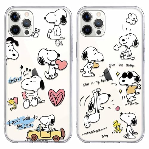 nurkorki [2 Stück] Schutzhülle für Xiaomi Redmi 13C Hülle 6.74", Handyhülle Snoopy Niedlich Karikatur Muster Weiches Transparente TPU Silikon Einzigartige Lustig Beschützen Hülle mit Xiaomi Redmi 13C von nurkorki